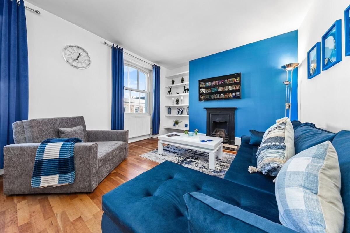 Balcony Blue Theme 1 Bedroom Central London Luxury Flat Near Hyde Park! Accommodates Up To 6! Double Sofa Bed And Next To Station! Bagian luar foto